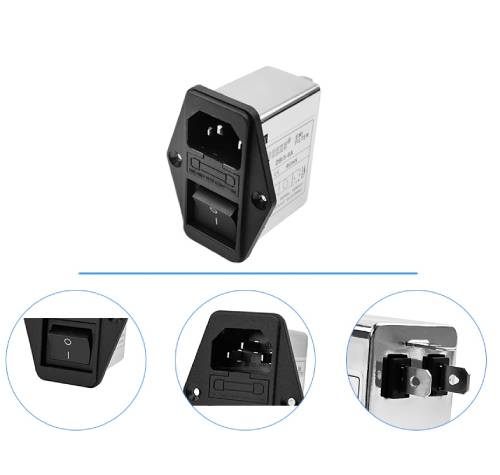 DBI5带保险丝和开关IEC插座电源滤波器